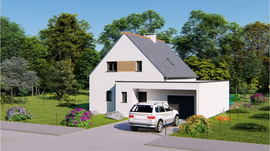 image Projet de construction d'une maison 109.47 m² avec terrain à GOSNE (35)