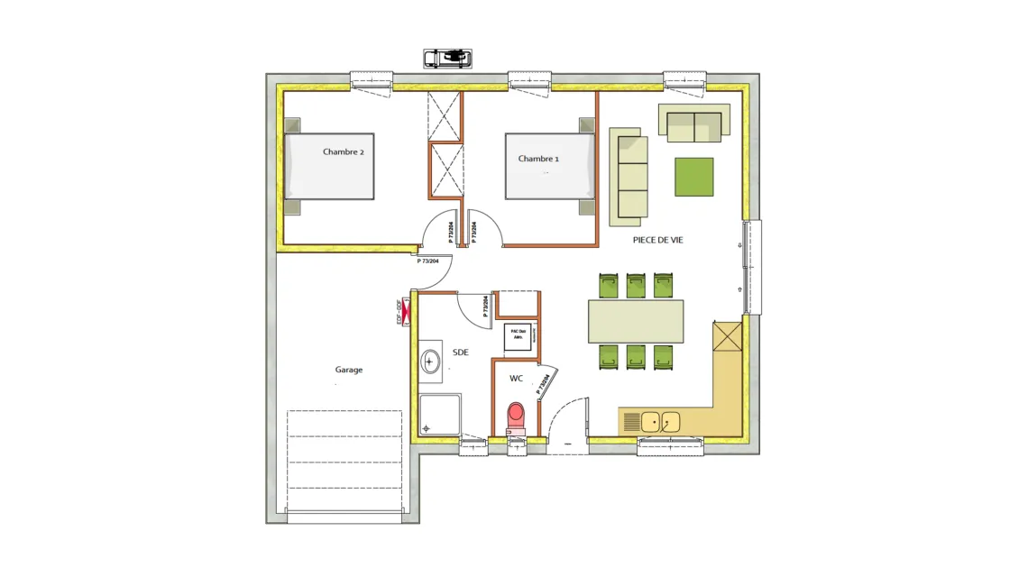 image Projet de construction d'une maison 57.19 m² avec terrain à LEHON (22)